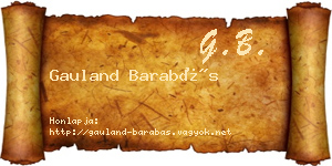 Gauland Barabás névjegykártya